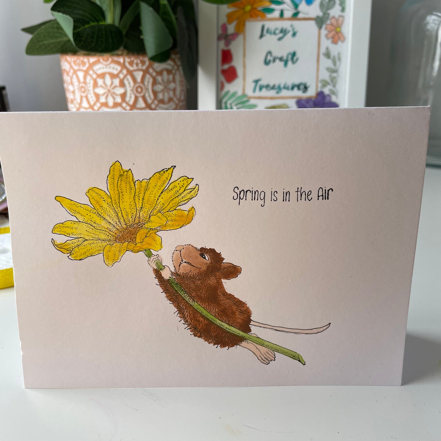 Spring is in the Air - Mouse Card