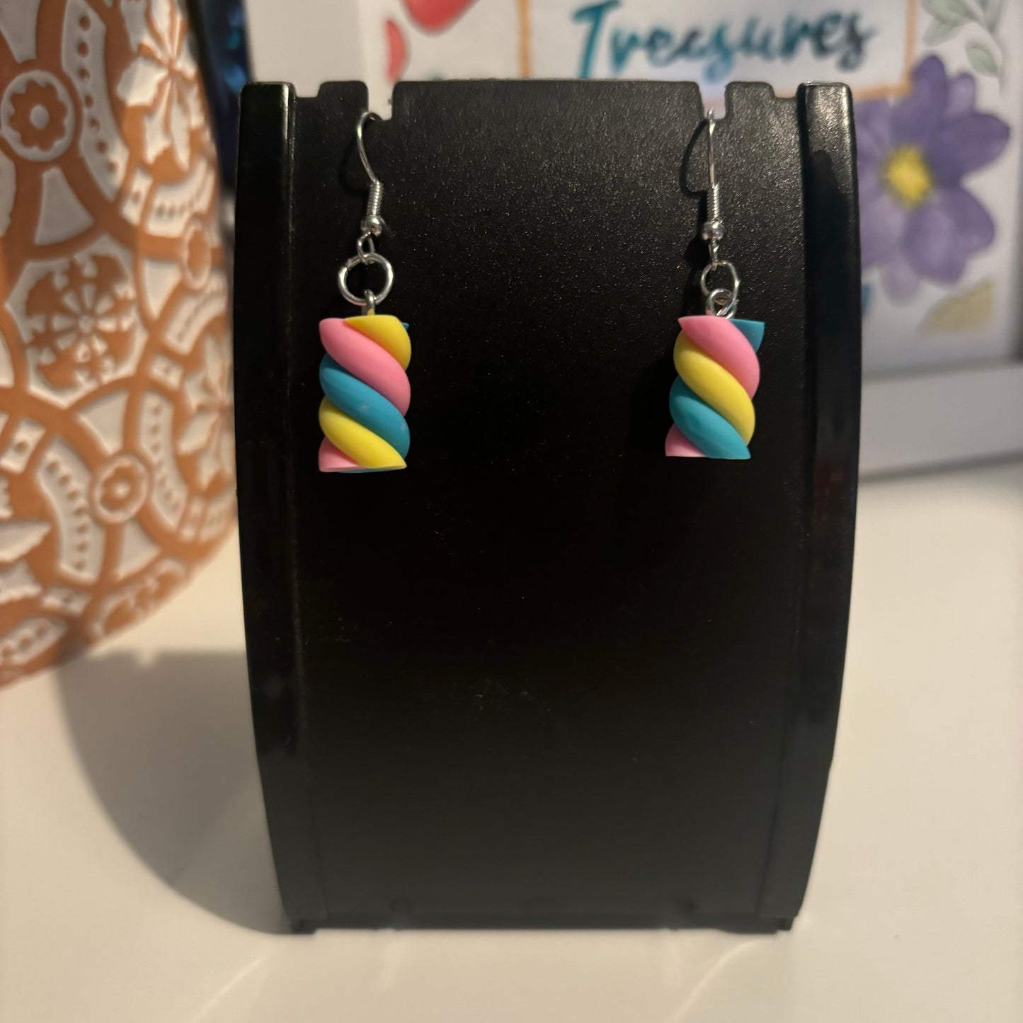 Marshmallow Earrings - Pink, Yellow, & Blue