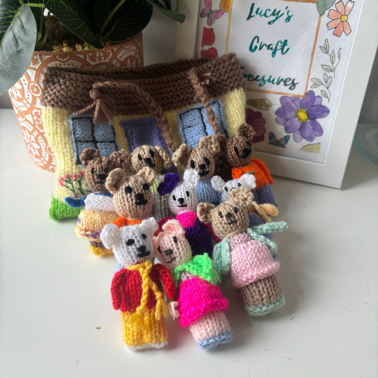 Knitted Teddy House Bag