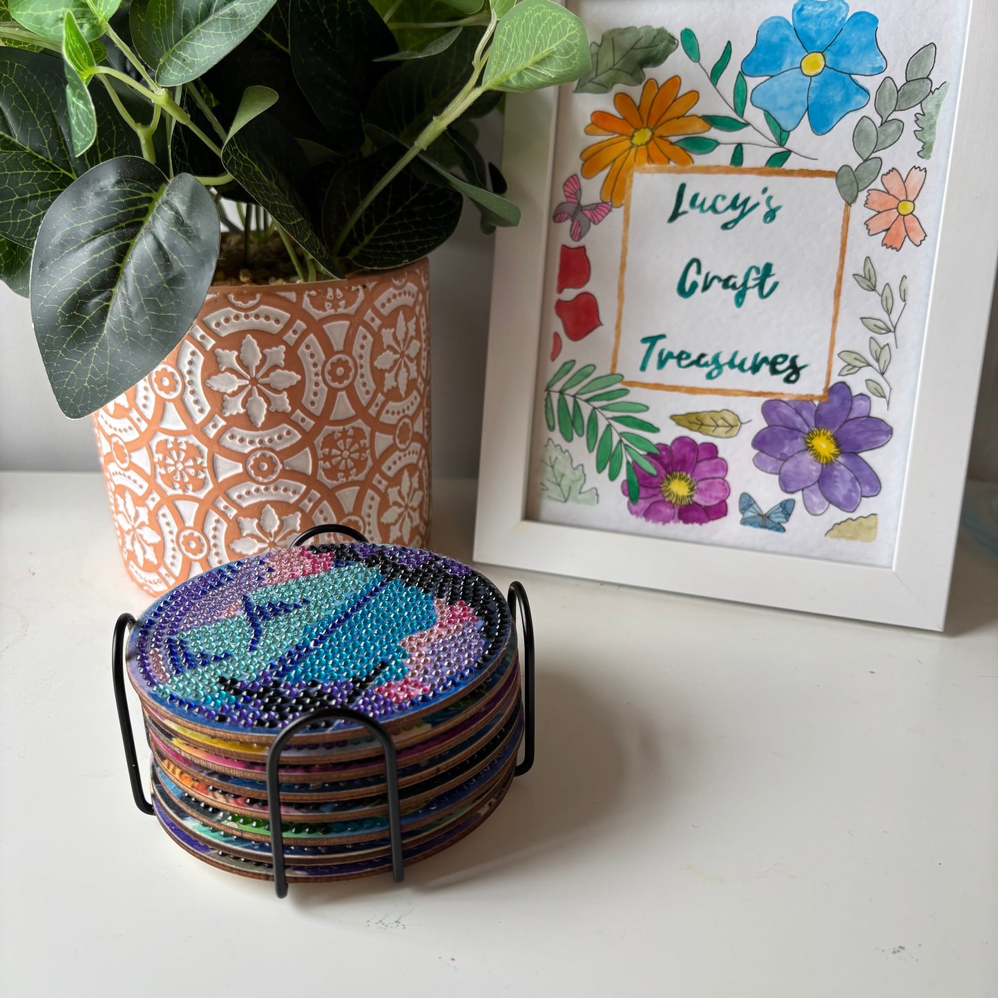 Set of 8 Landscape Diamond Coasters