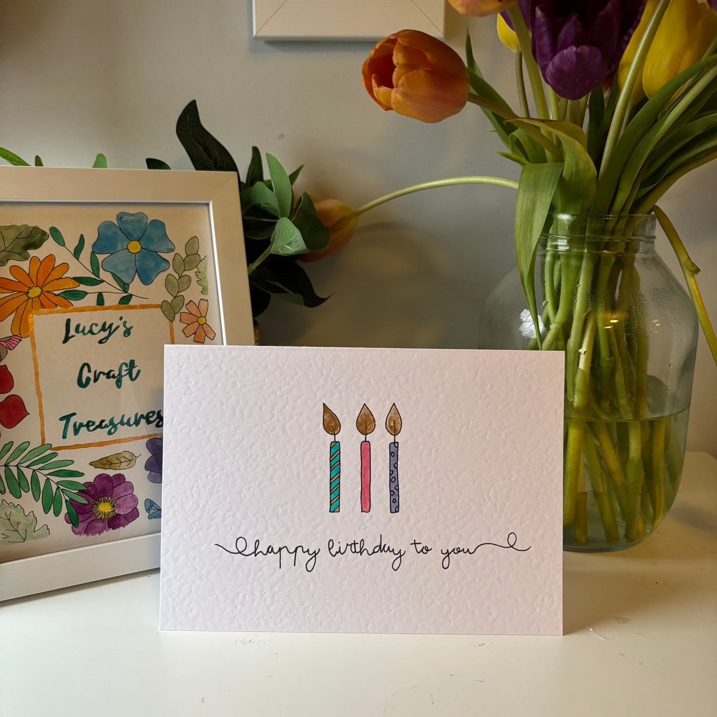 Happy Birthday 3 Candles Card