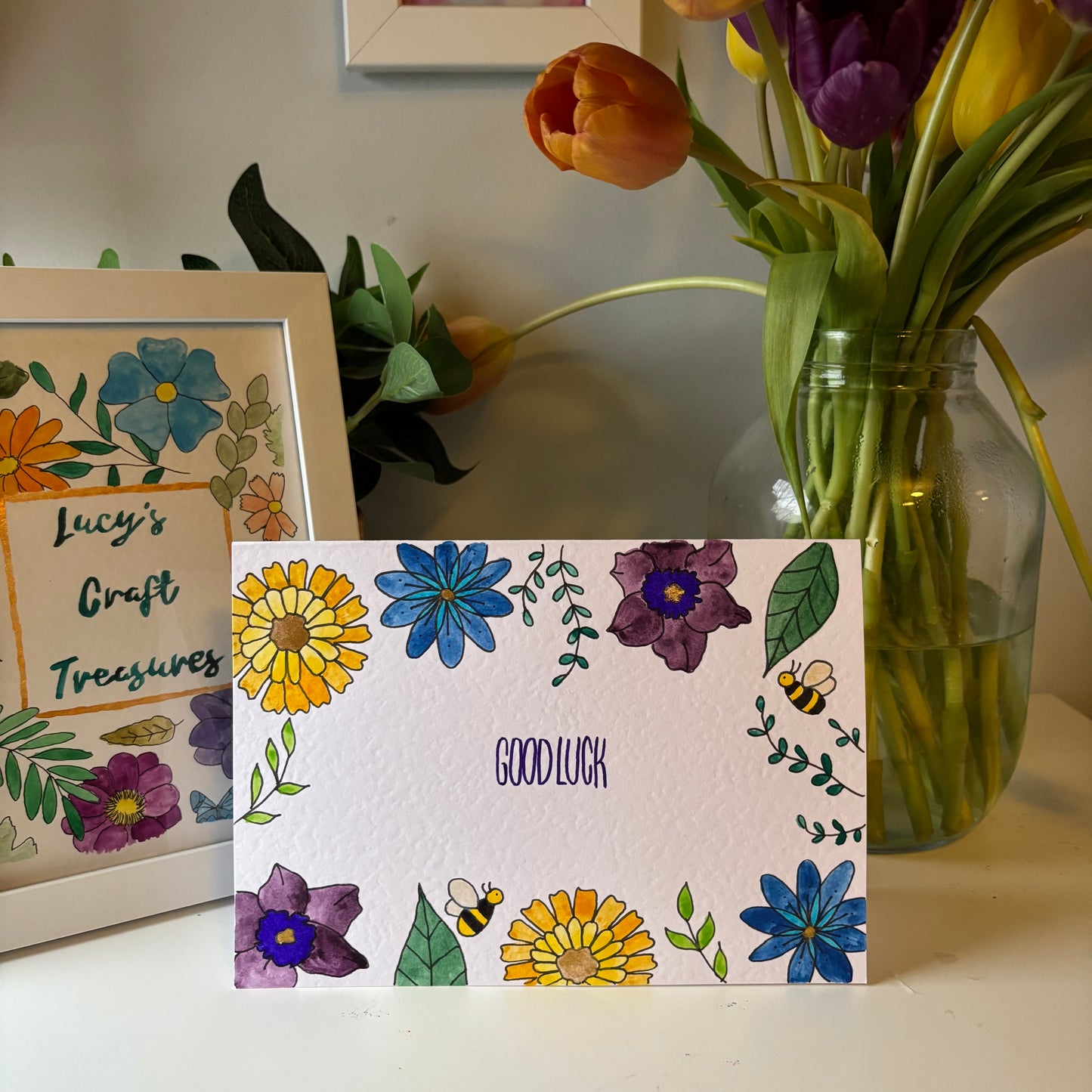 Good Luck Floral Card
