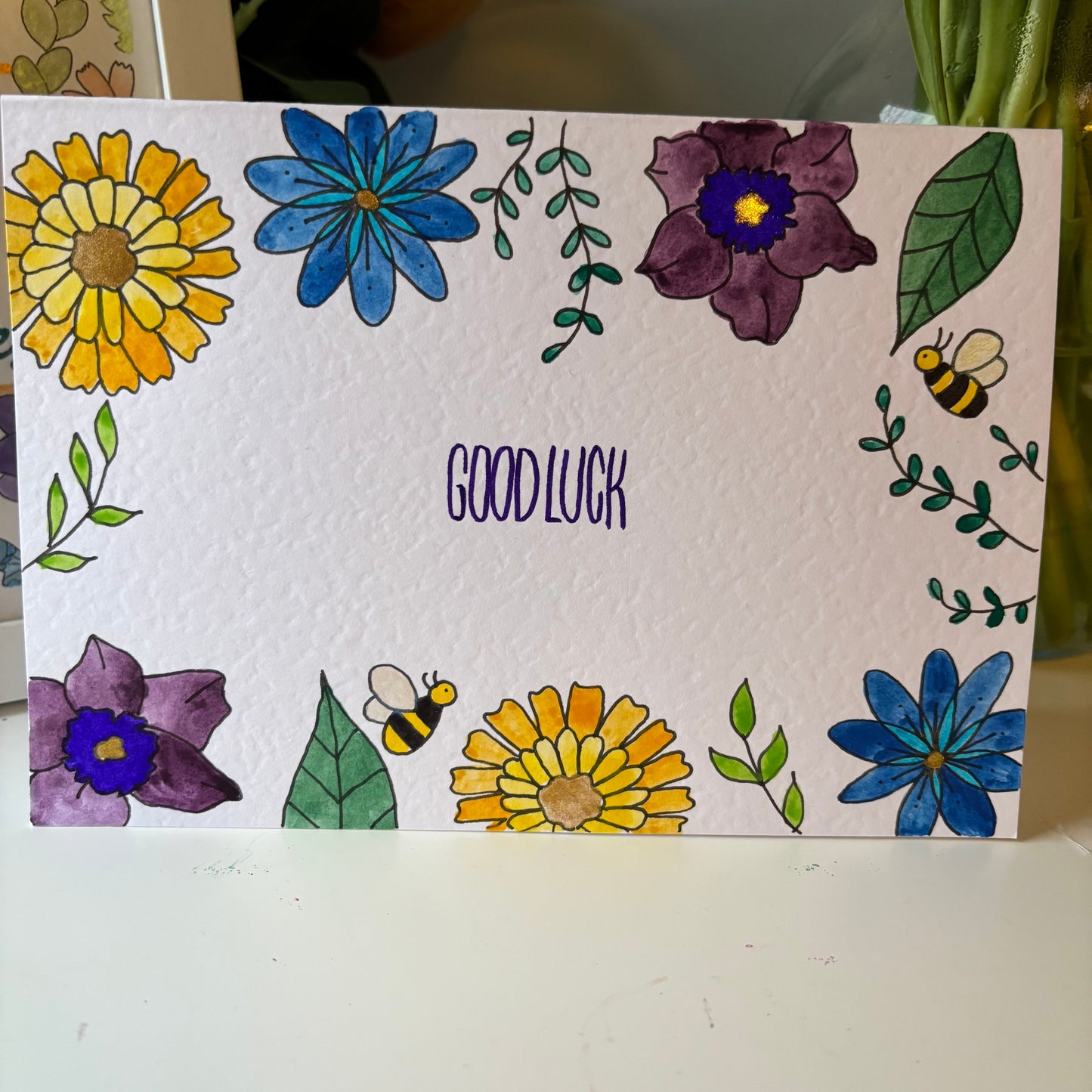 Good Luck Floral Card