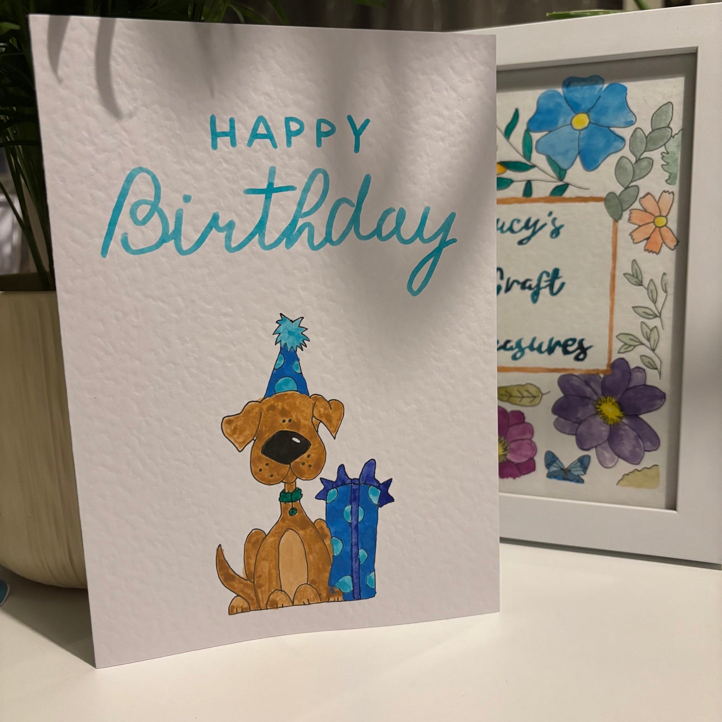 Happy Birthday Green Dog Card