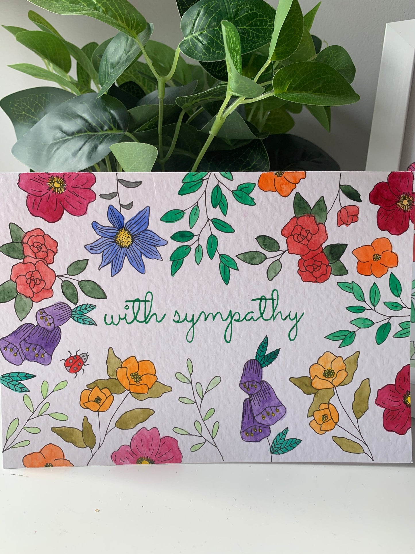 With Sympathy Floral Card