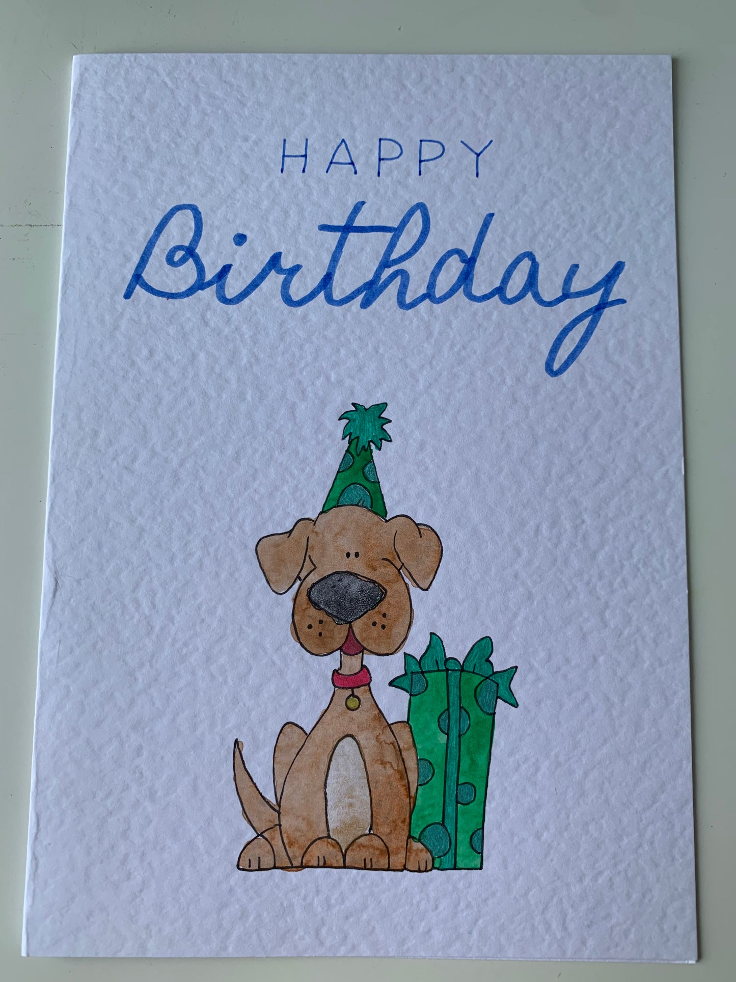 Happy Birthday Green Dog Card