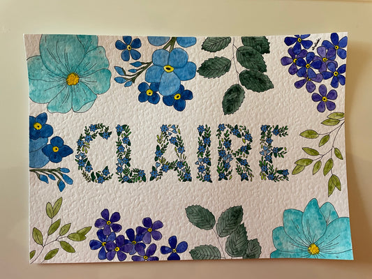 Personalised Flower Name Posters