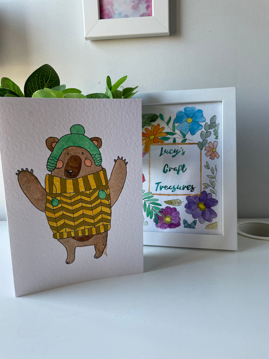 Brown Bear Yellow Jumper Card