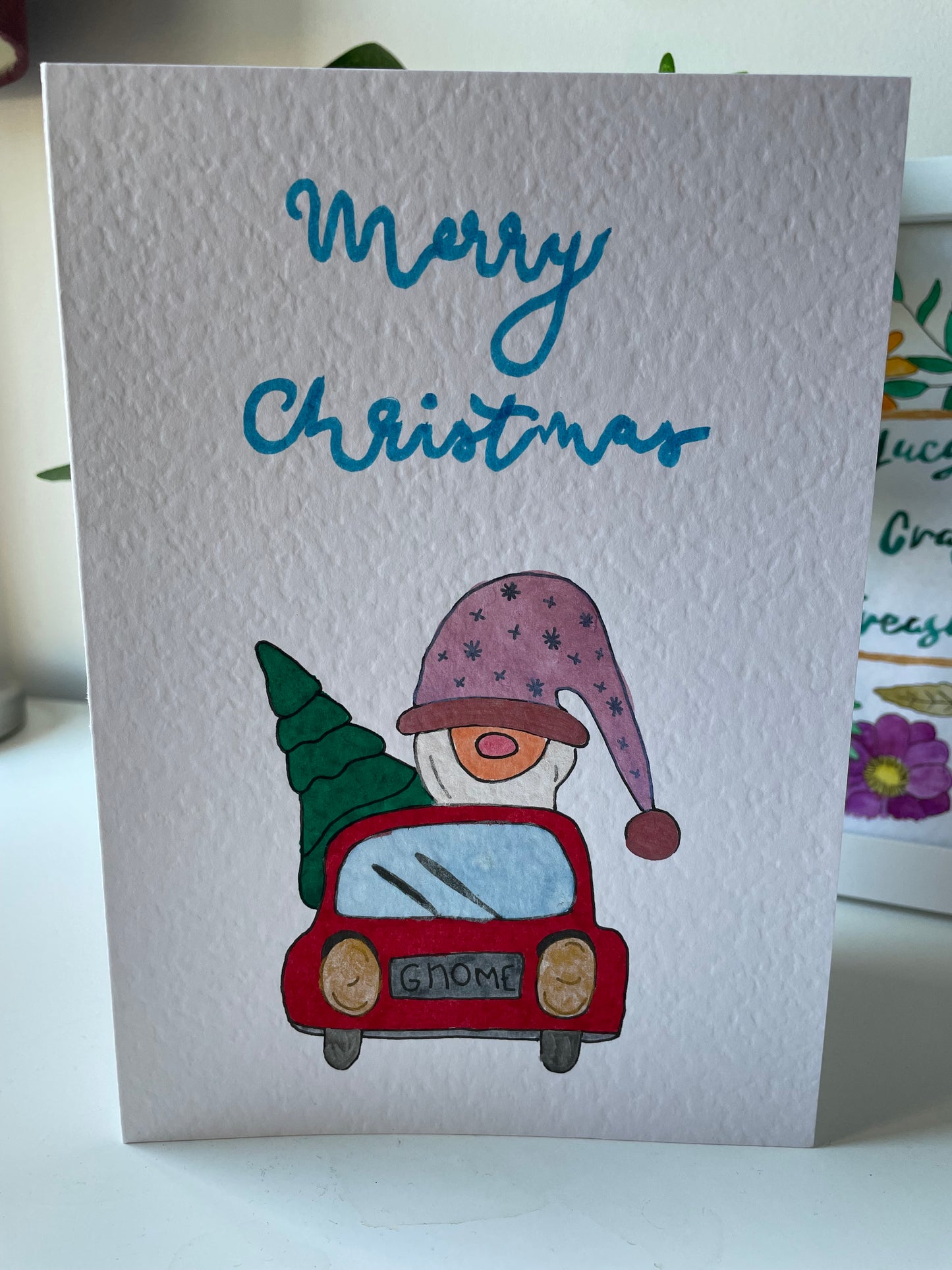 Merry Christmas Red Car Gnome