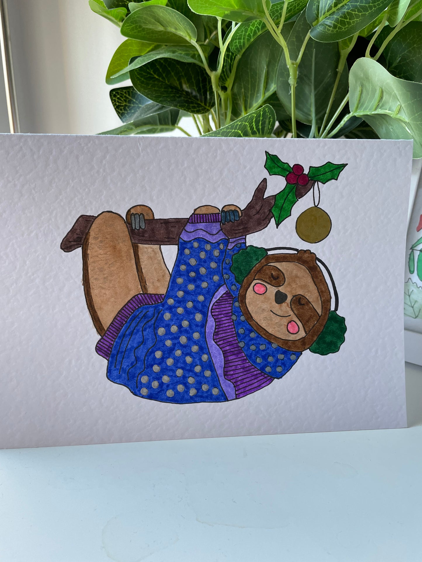 Christmas Sloth Card