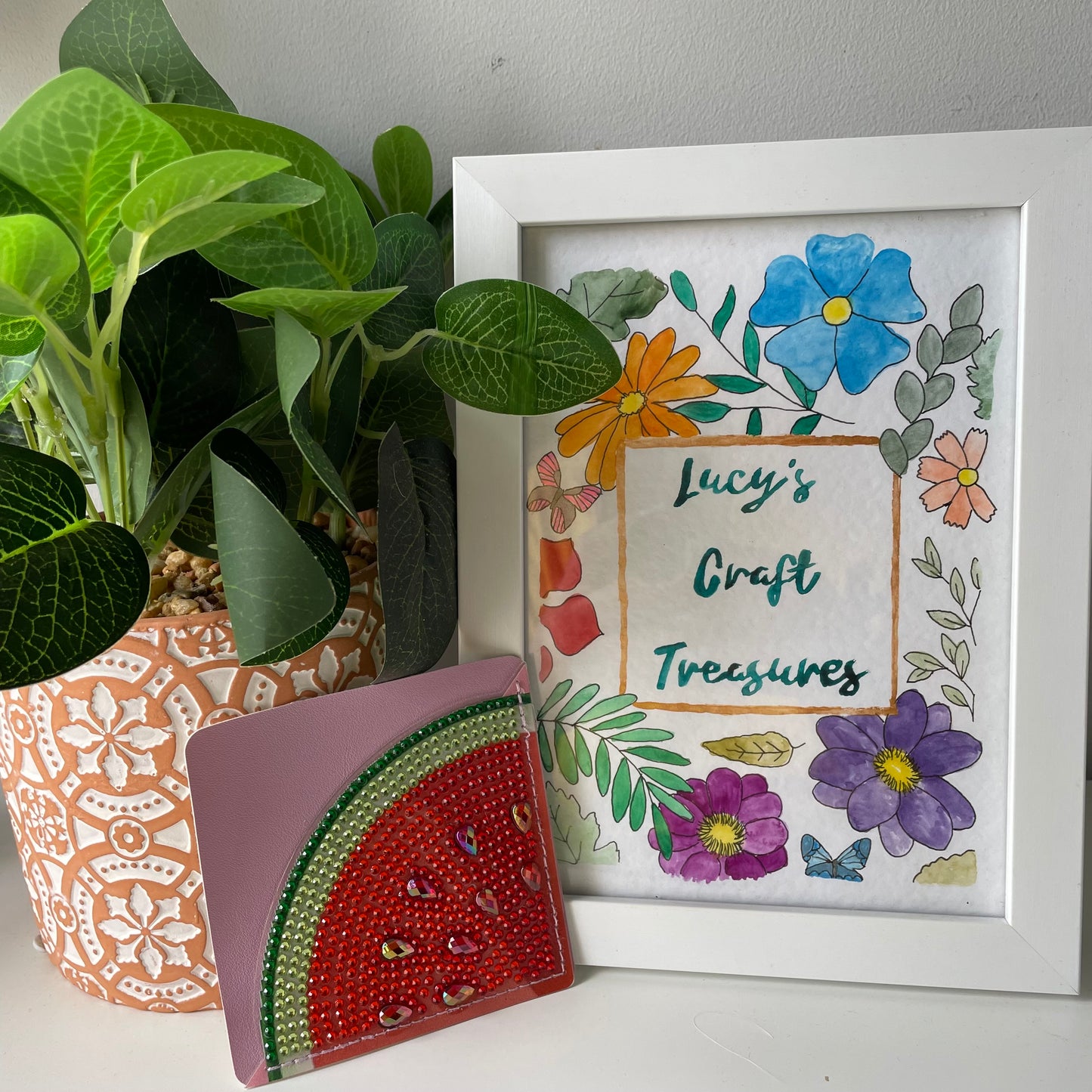 Watermelon Diamond Corner Bookmark