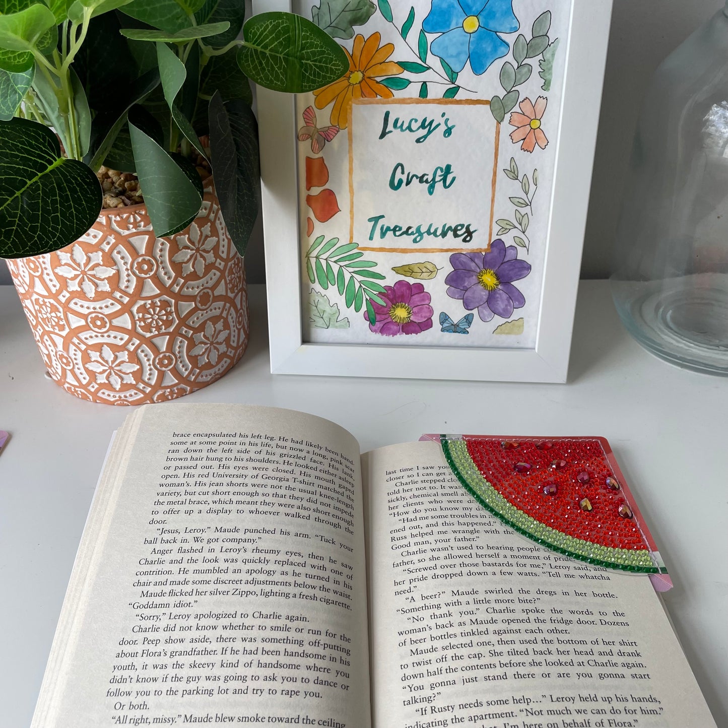 Watermelon Diamond Corner Bookmark