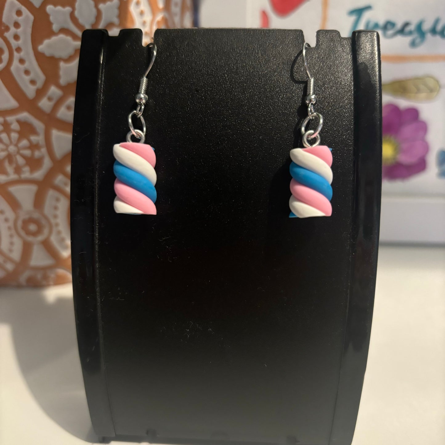 Marshmallow Earrings - Blue & Pink