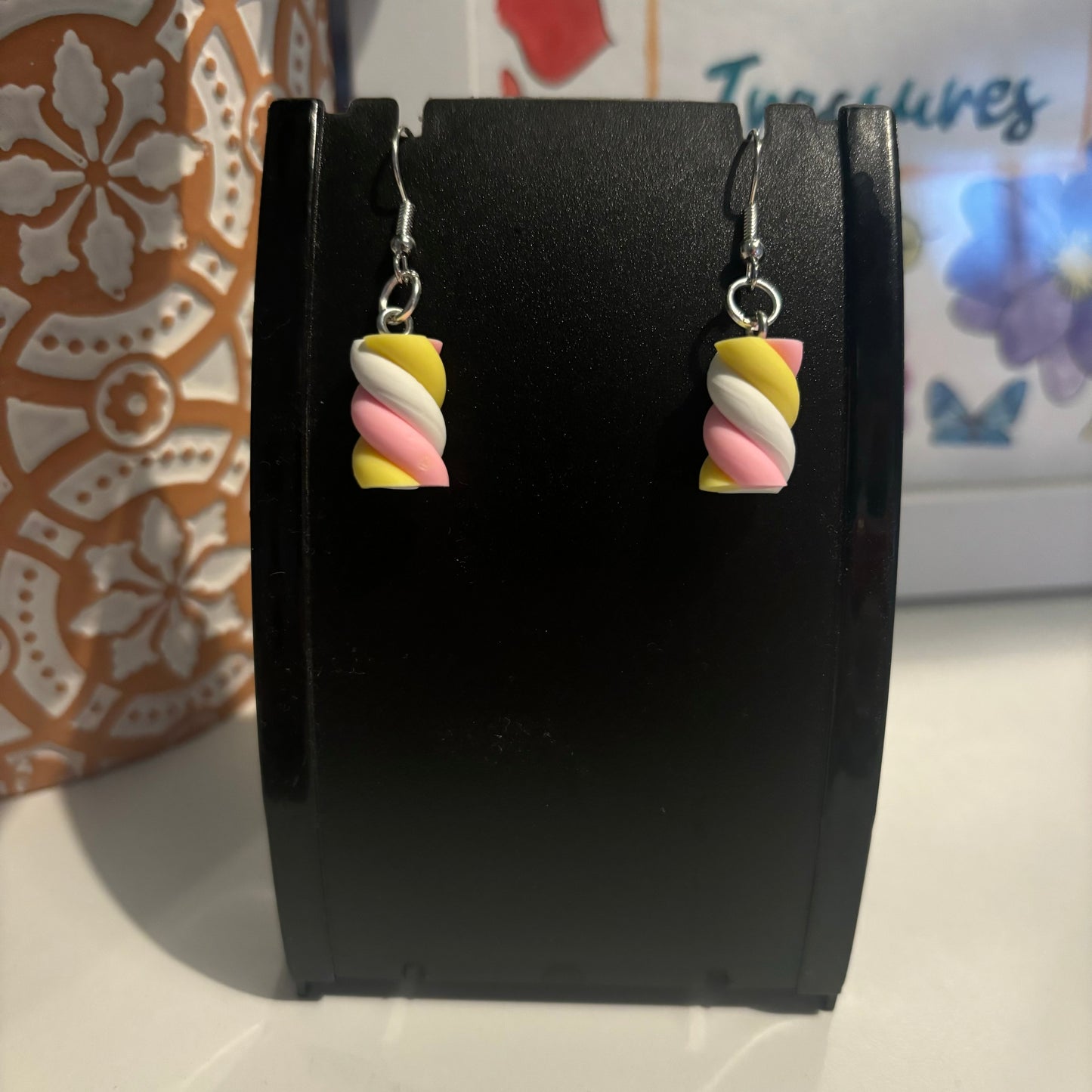 Marshmallow Earrings - Pink & Yellow