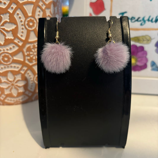 Lilac Fluffy Earrings