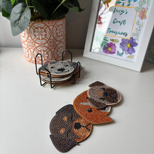 Set of 10 Dog Diamond Coasters