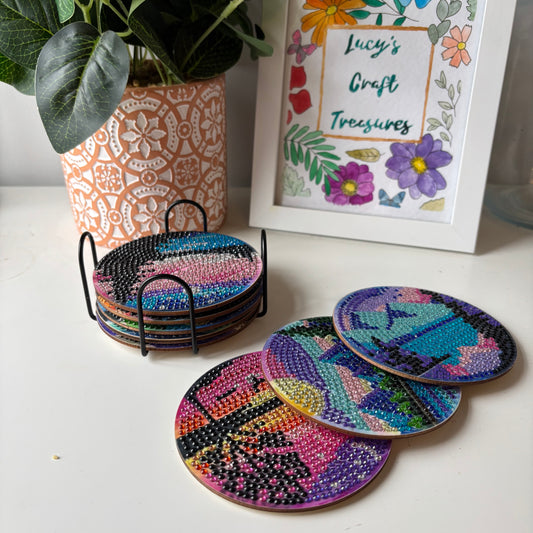 Set of 8 Landscape Diamond Coasters