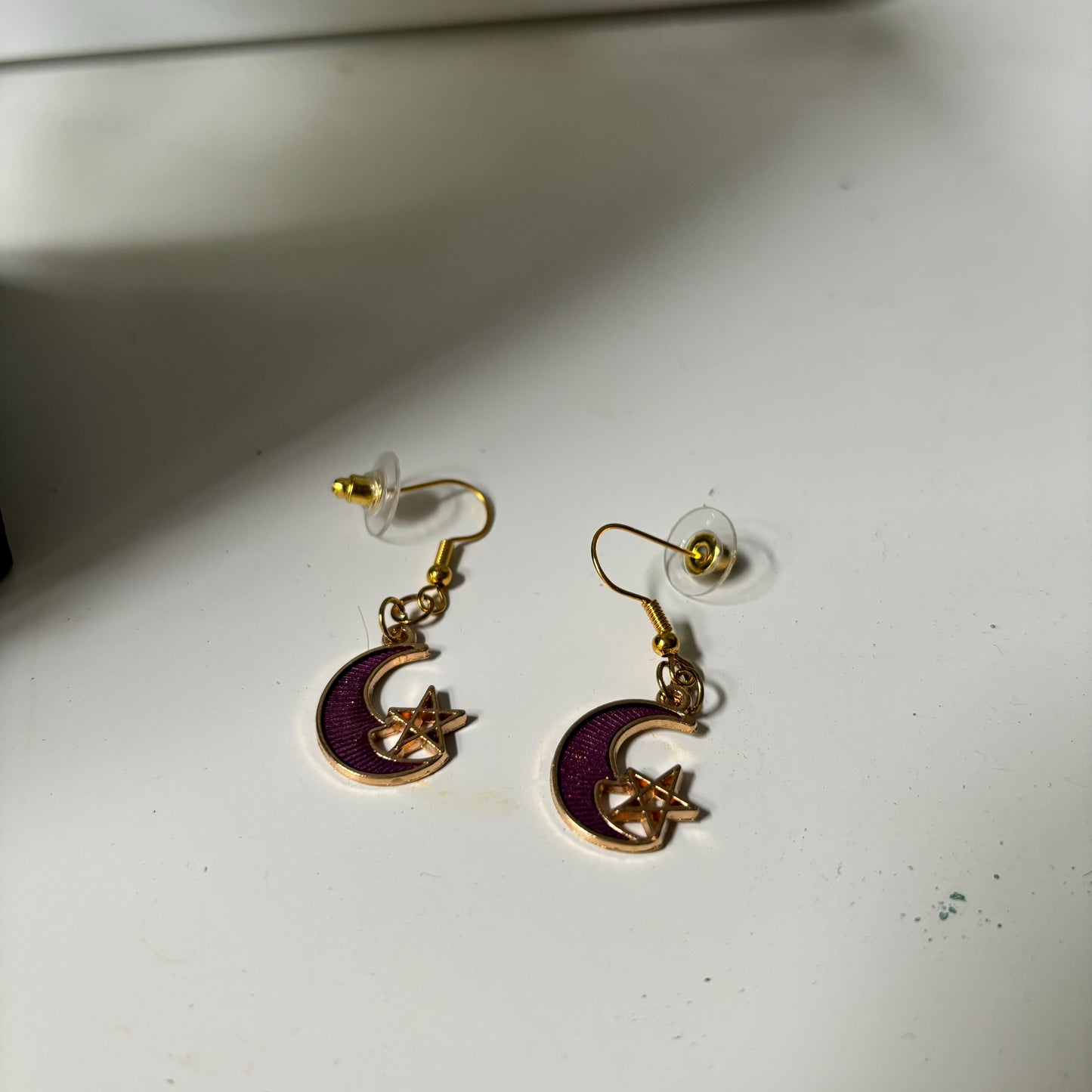 Small Crescent Moon Necklace & Earrings