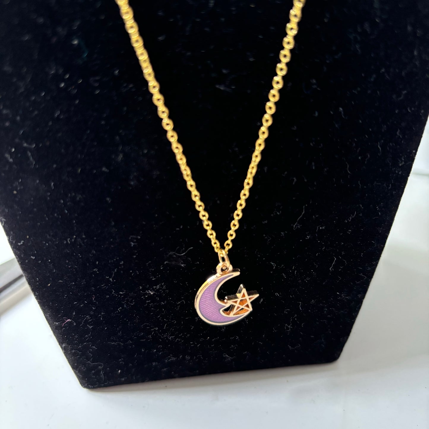 Small Crescent Moon Necklace & Earrings