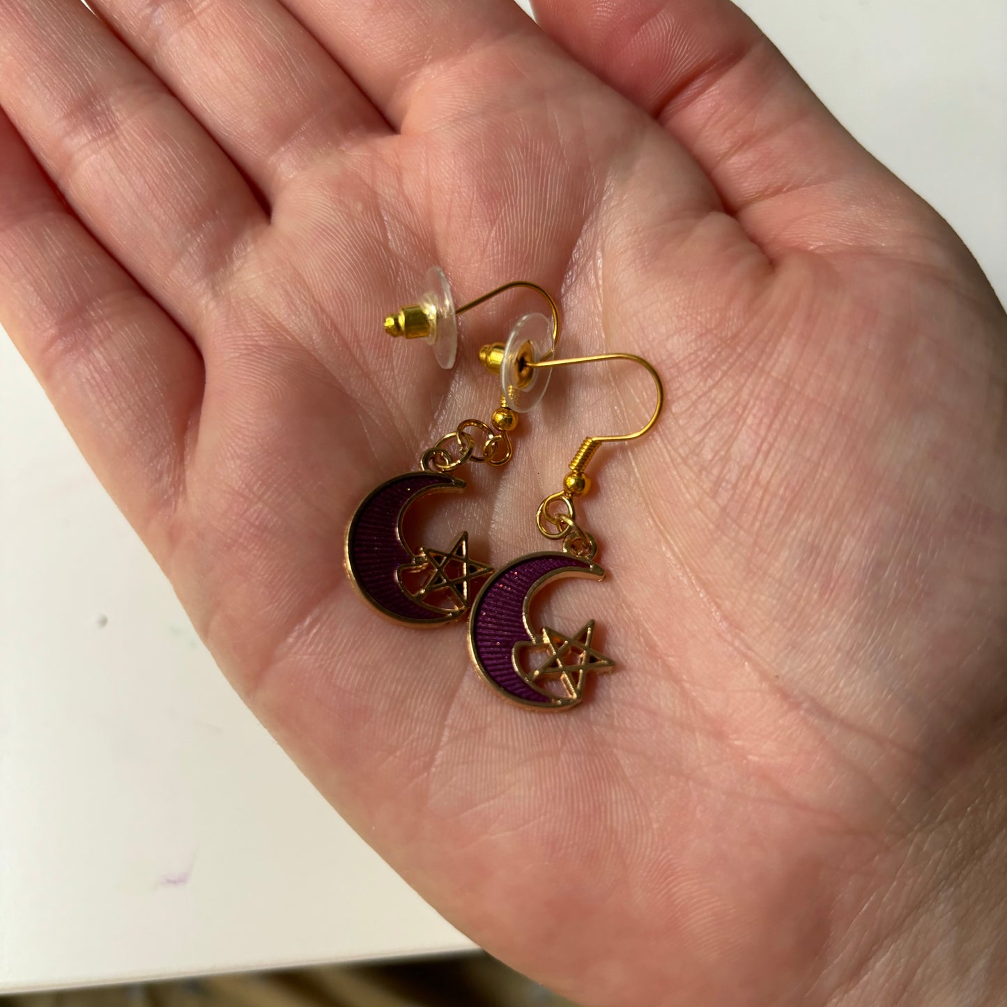 Small Crescent Moon Necklace & Earrings