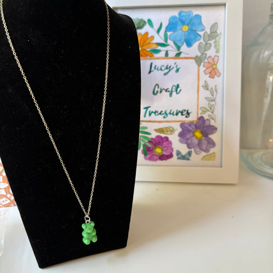 Green Gummy Bear Necklace - 19cm