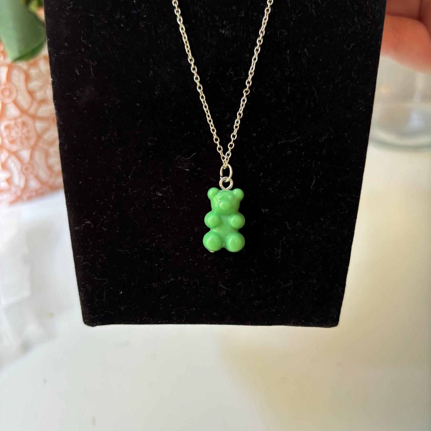 Green Gummy Bear Necklace - 19cm