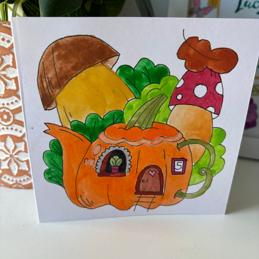 Autumnal Cottage Card