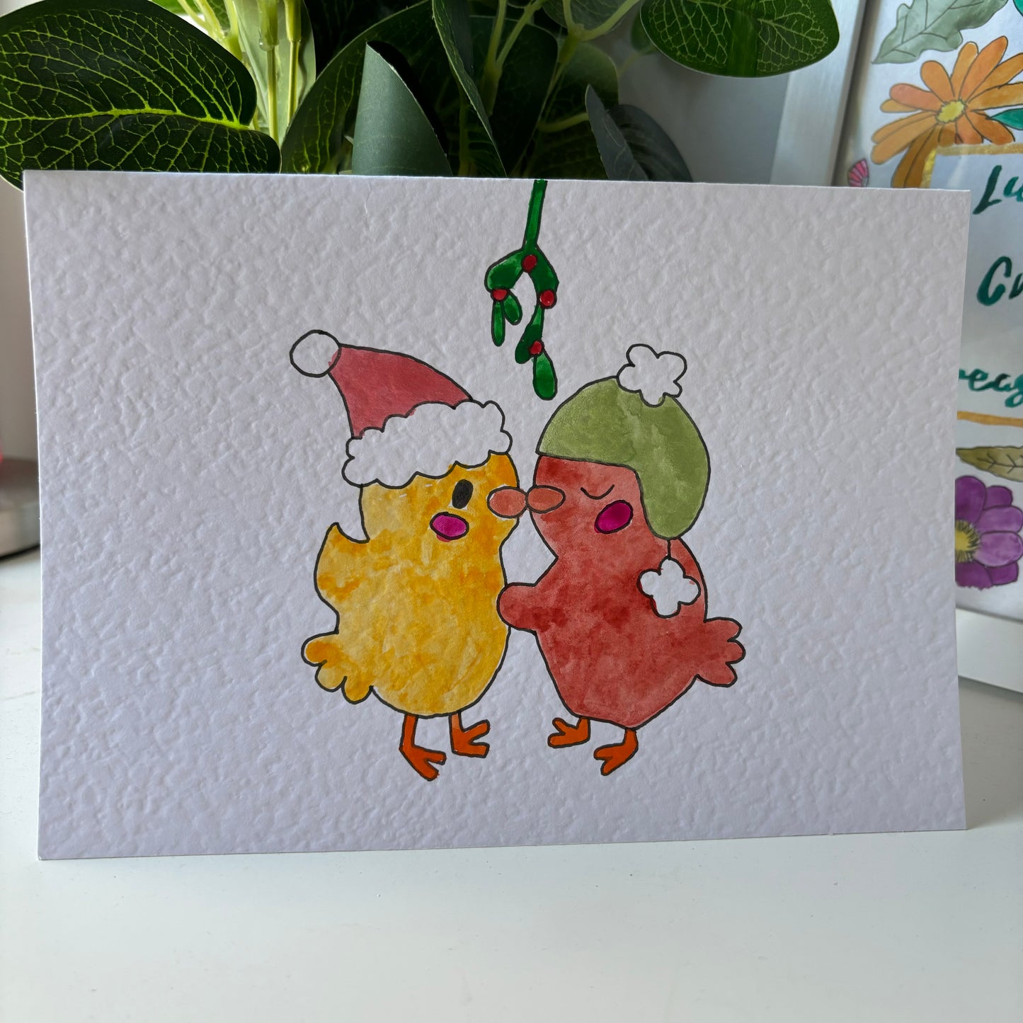 Mistletoe Ducks Card