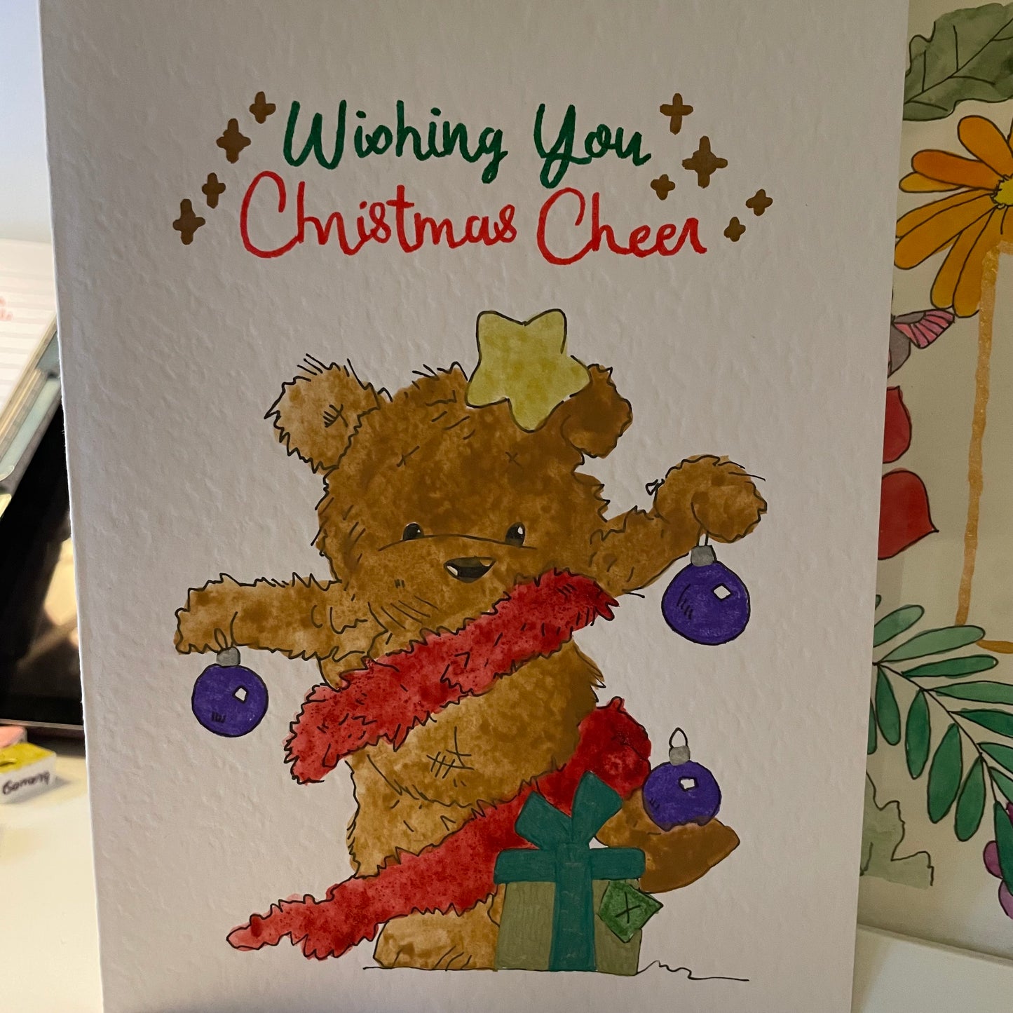 Wishing You Christmas Cheer Teddy & Tinsel