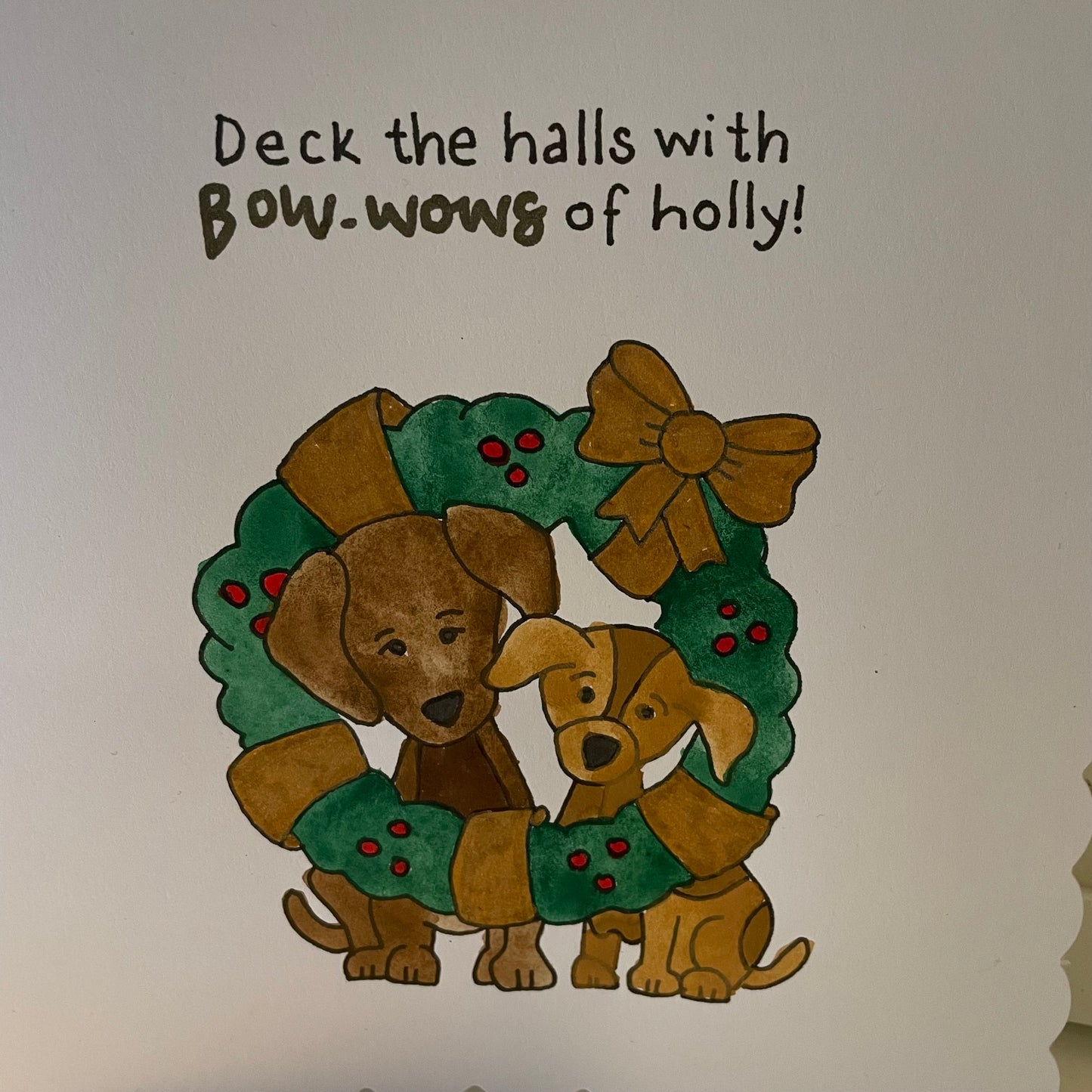 Bow-Wows of Holly Dogs Card