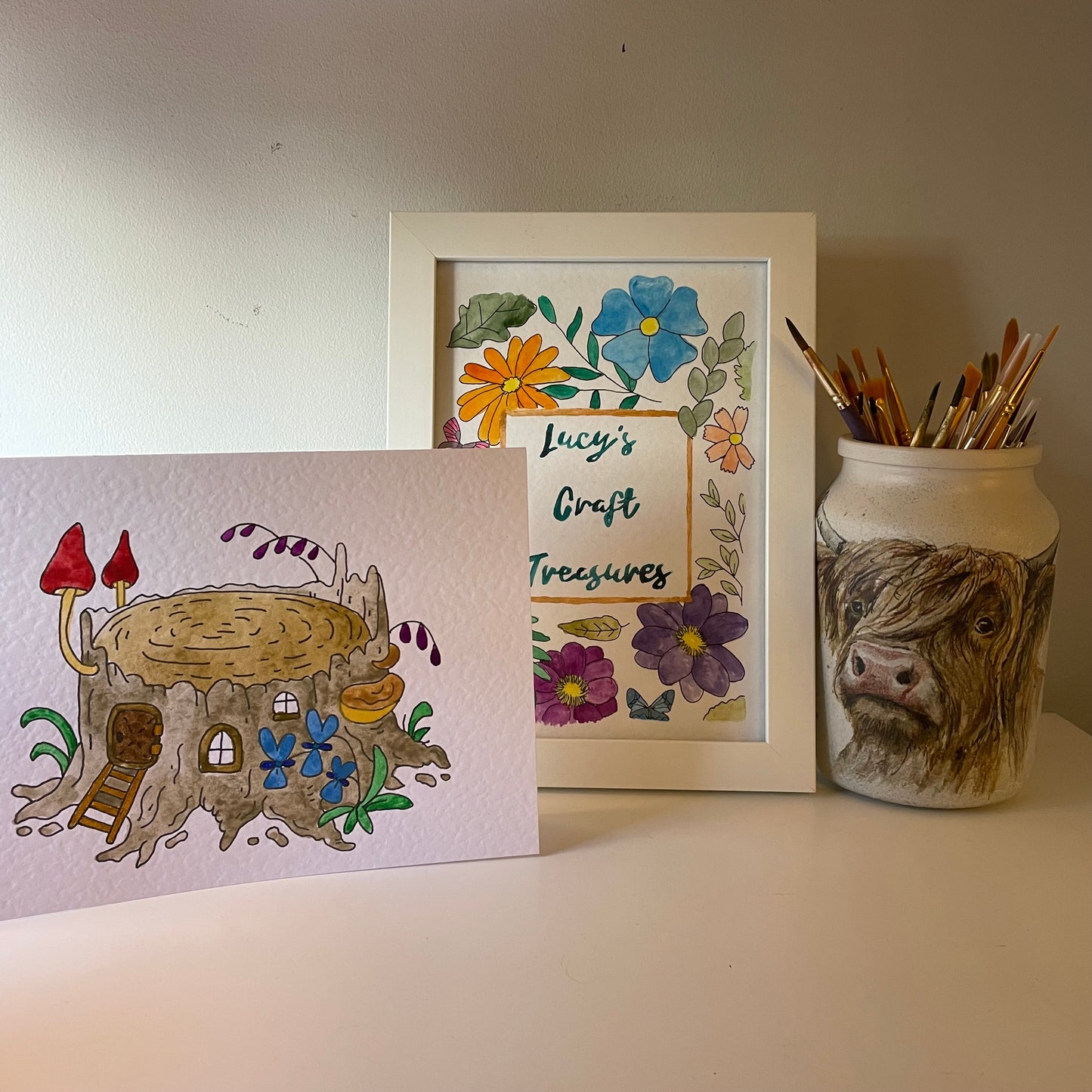 Tree Stump House Greetings Card