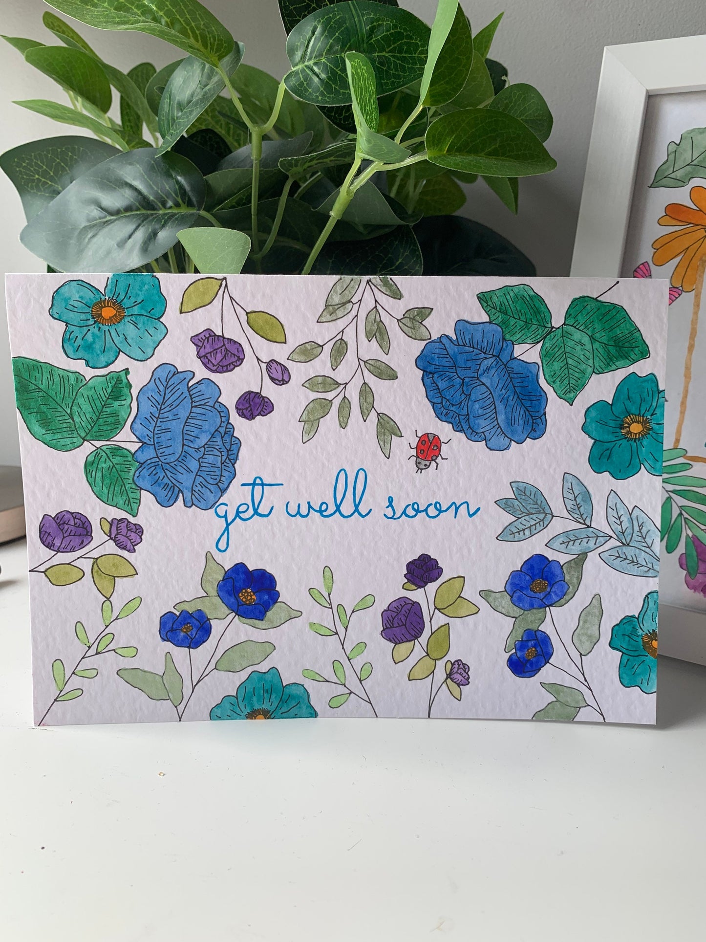 Get Well Soon (blue) Card