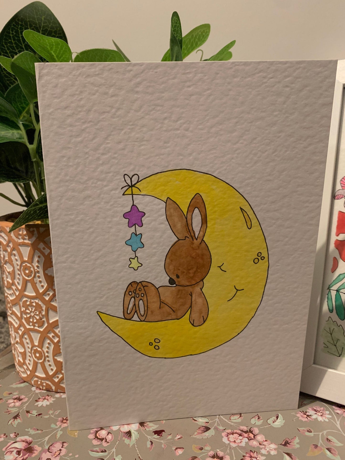 Bunny Moon Baby Card